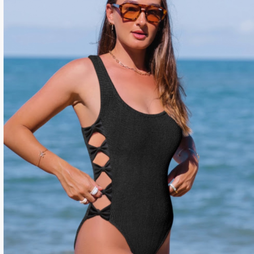 crinkle cutout swimsuit